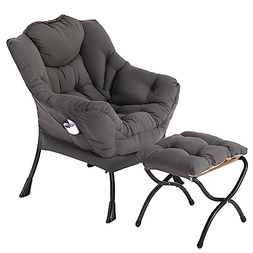 AIMEZO Poltrona Rilassante Poltrona da Soggiorno con Poggiapiedi, Sedia Pigra Poltrona Moderna in Tessuto per il Tempo Libero Poltrona con Tasca Laterale, Grigio : Amazon.it: Casa e cucina