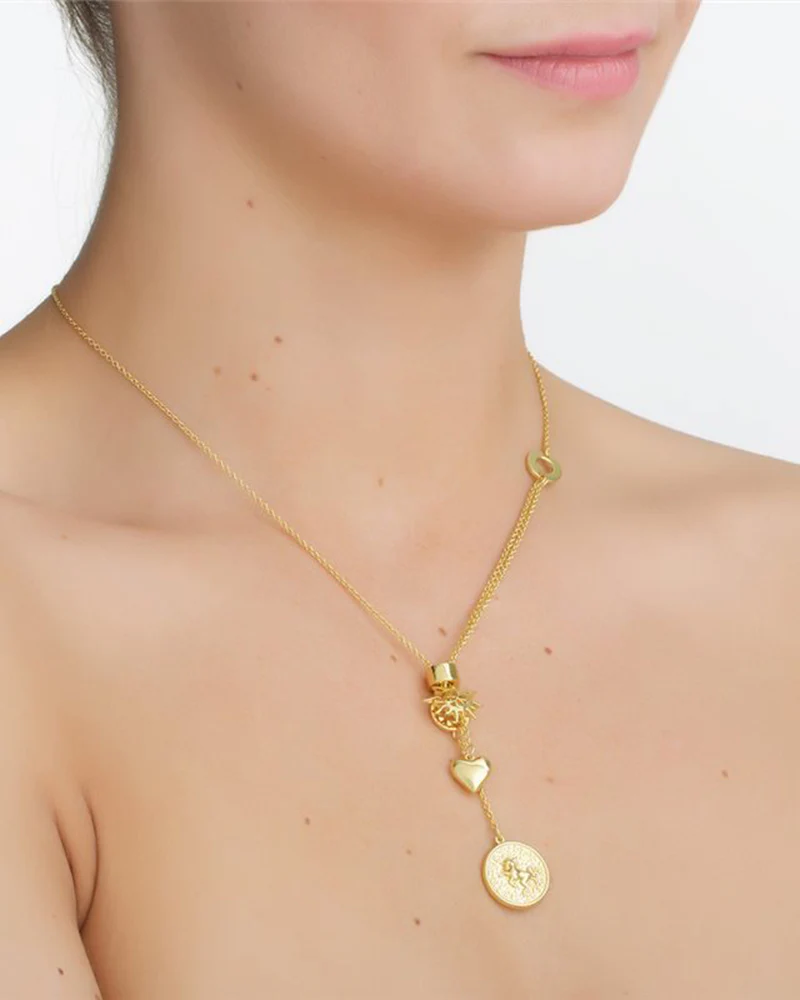 Newbridge Silverware Charms Necklace with Coin