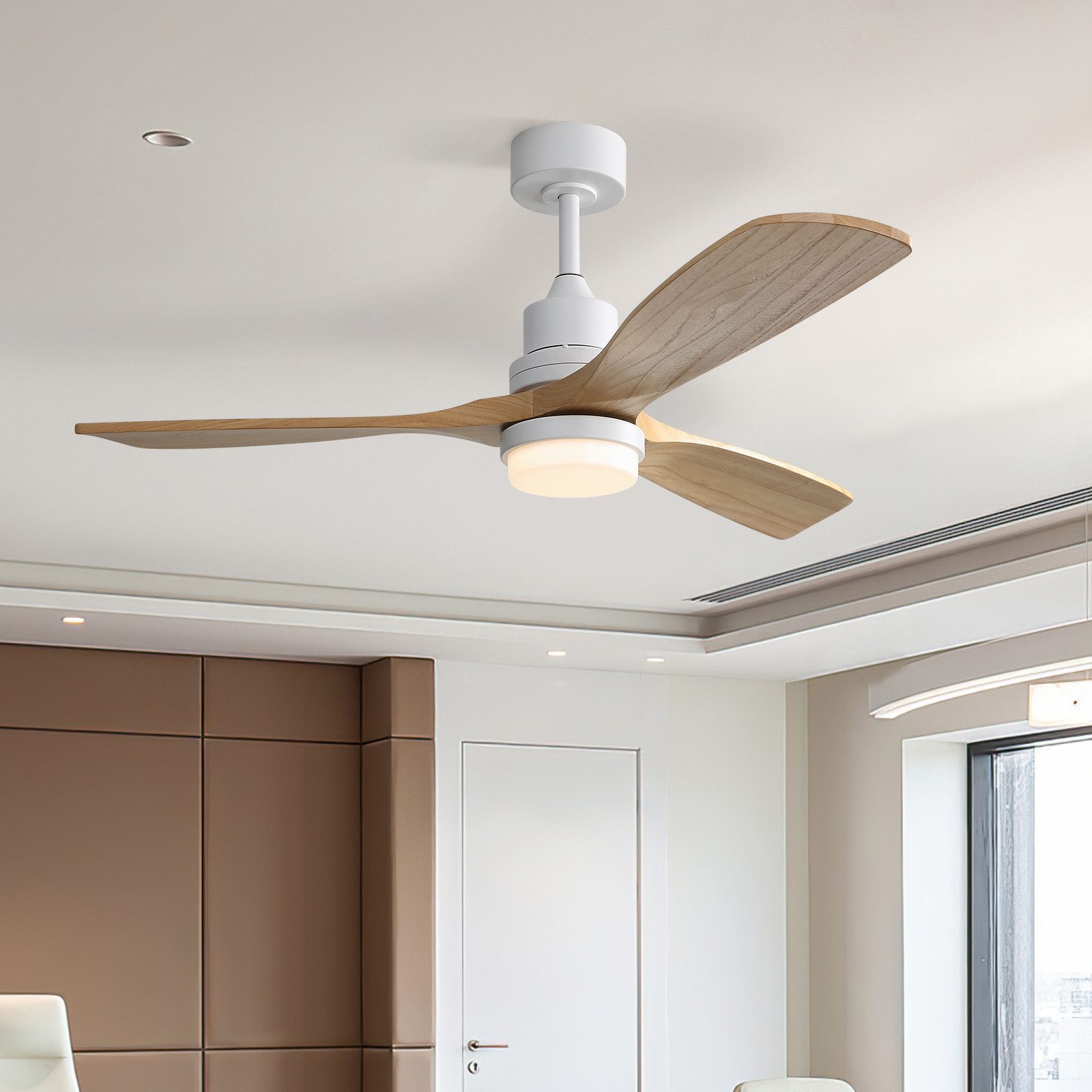 Deckenventilator mit LED-Licht, 6 Geschwindigkeitsstufen, Fernbedienung, 132cm