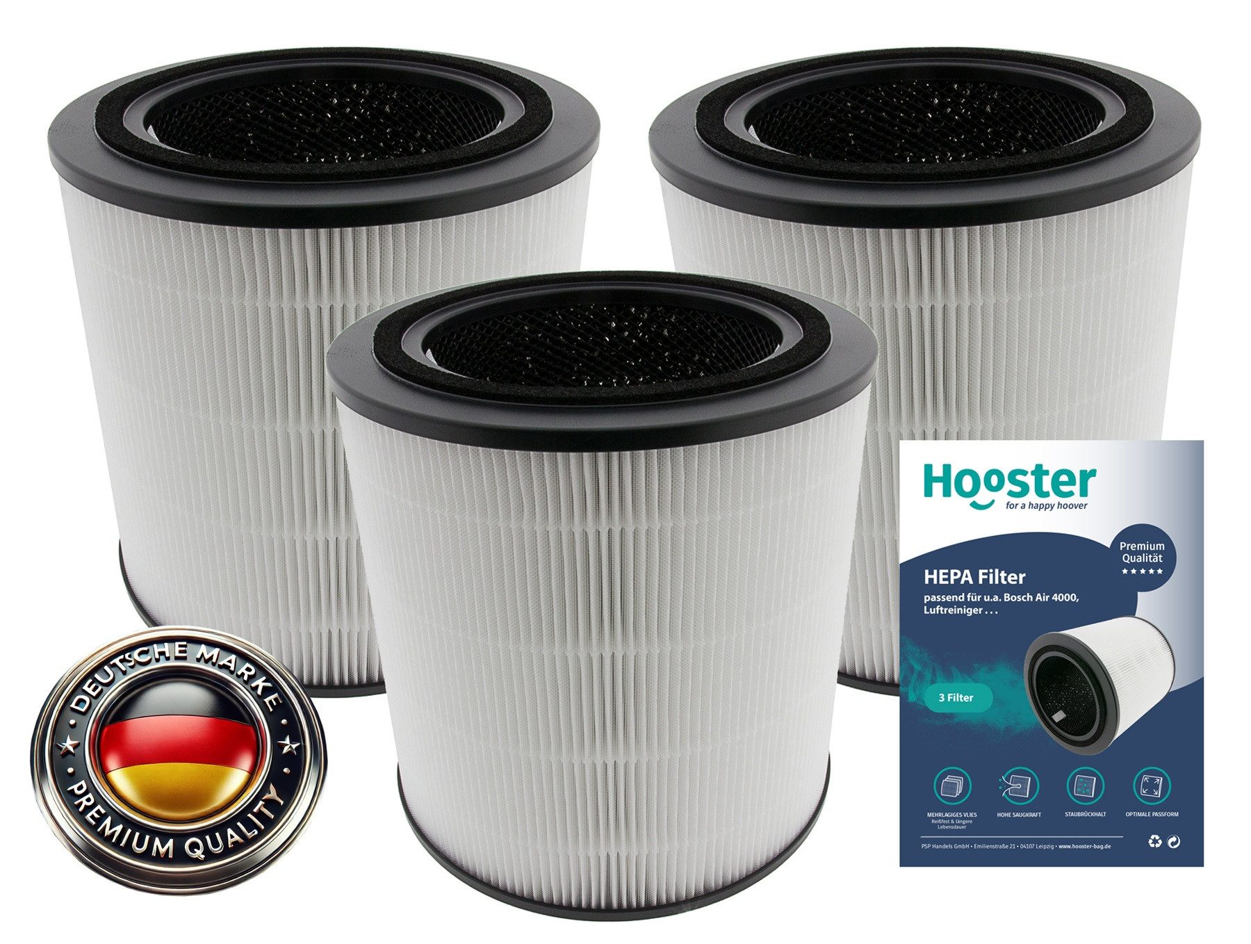 Luftfilter 3er Set Filter kompatibel mit Bosch Air 4000 Luftreiniger