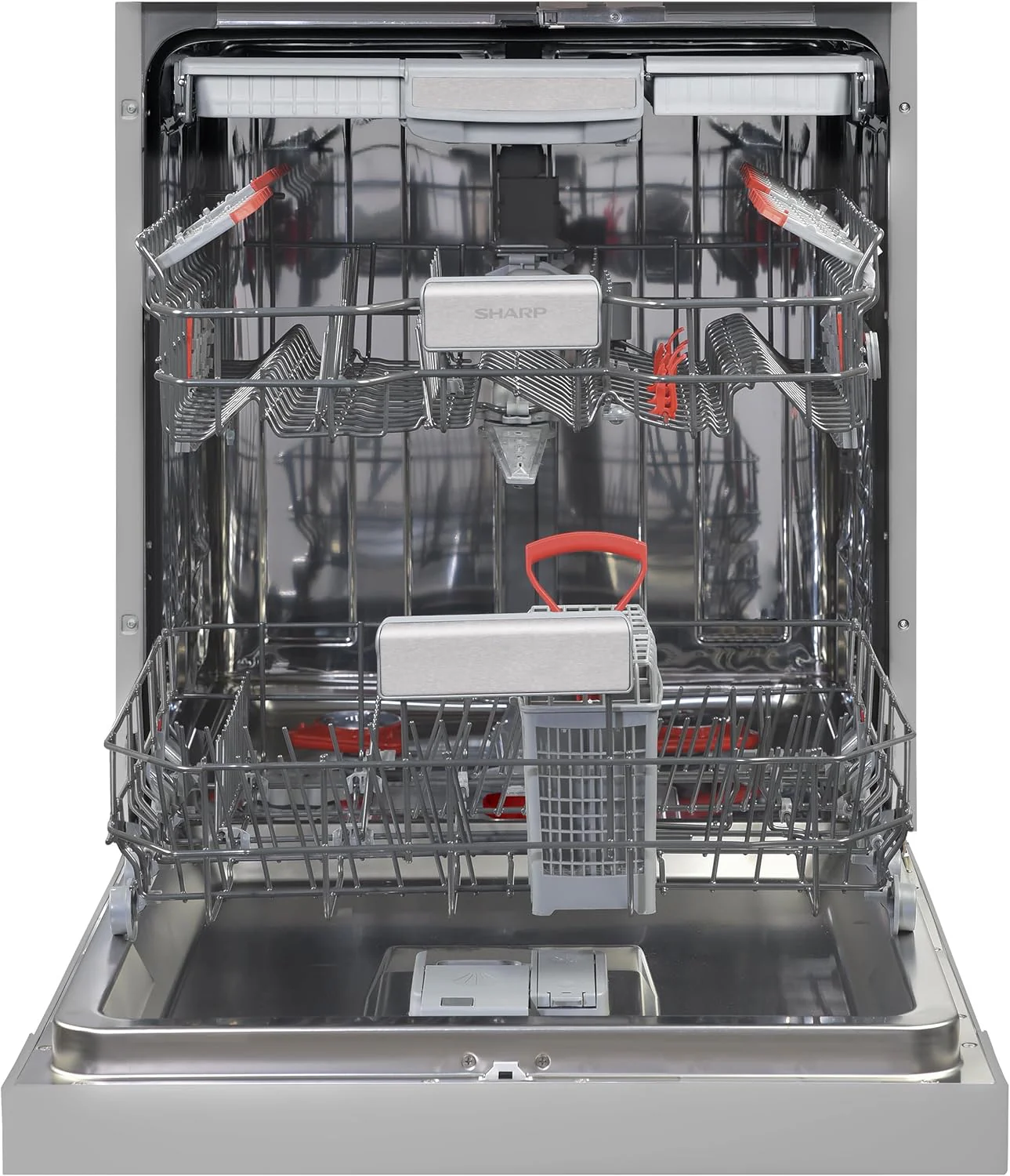 Sharp Unterbau-Geschirrsp��ler | Sp��lmaschine 60 cm | 14 Ma?gedecke | 8 Programme | AquaStop | Auto-Door | Inverter Motor | AquaGlide + WaterBlade | leise 44 dB | EEK B | QW-NA25GU44BS-DE