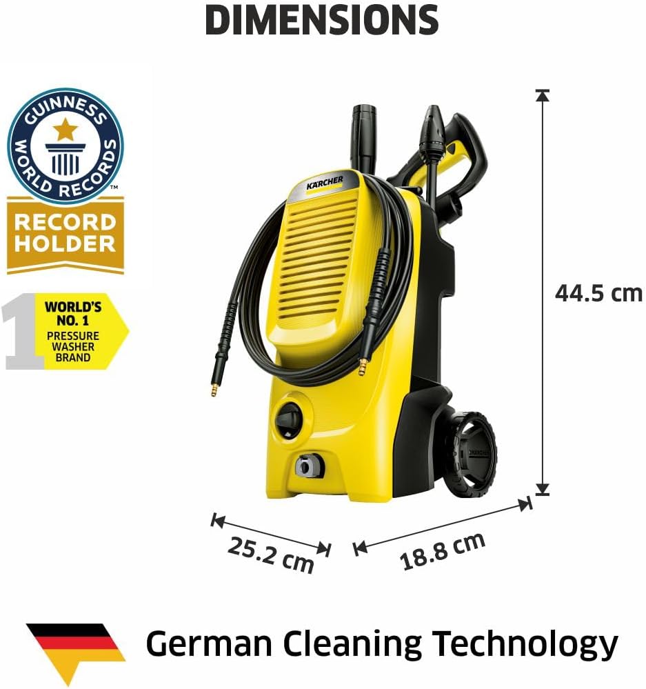Krcher Hochdruckreiniger K 5 Compact, Druck: max. 145 bar, Durchfluss: max. 500 l/h, Flchenleistung: 40 m/h, Wasserfilter, Gewicht: 12 kg, Hochdruckschlauch und -pistole, Dreckfrser, Strahlrohr