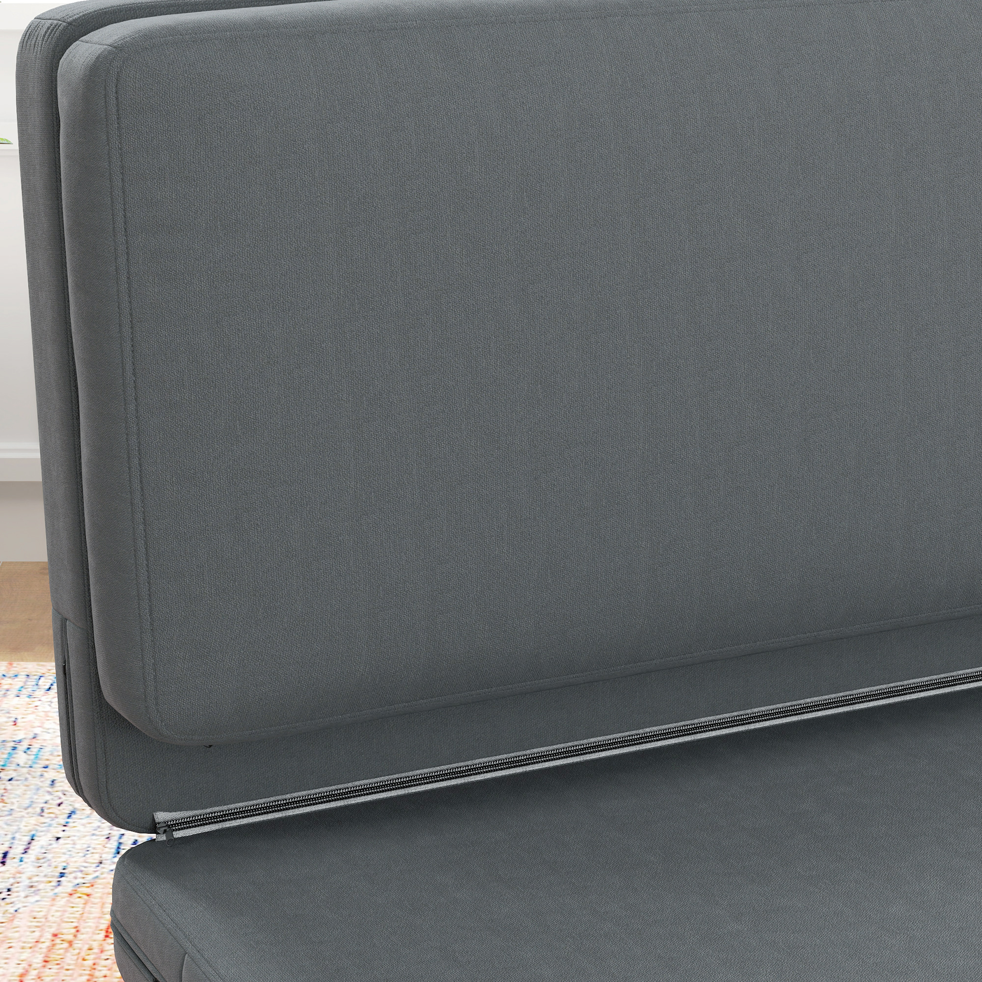 HOMCOM 3-in-1 Opvouwbare Relaxstoel, Gastenmatras, Deelbaar, 138 cm breed, Donkergrijs