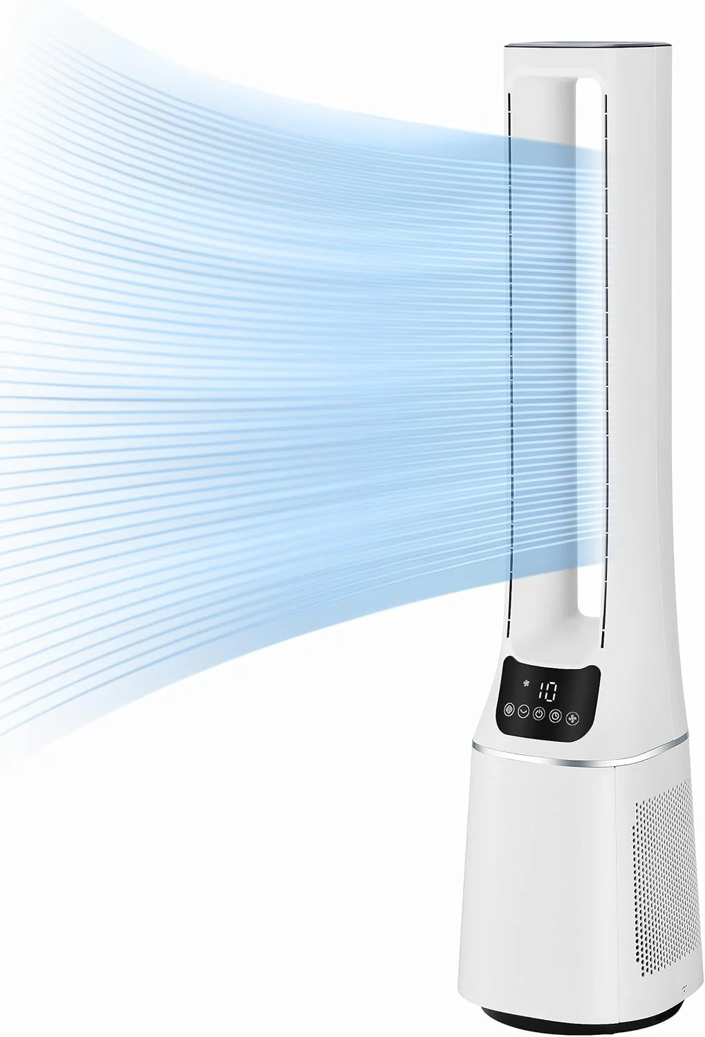 Midea MFP-120i (BL) 2-in-1 Torenventilator Stil 38dB Luchtreiniger H13 True HEPA voor 47,6 �O LED-Display Afstandsbediening Oscillatie 12H Timer Compatibel met Draadloze Verbinding App Alexa Google