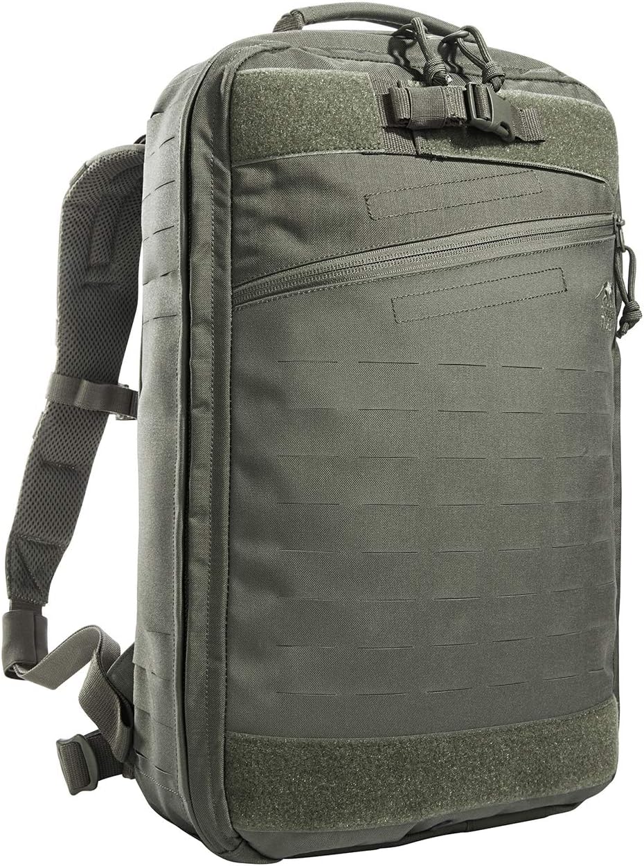 Tasmanian Tiger TT Medic Assault Pack MKII L Taktischer Erste Hilfe Einsatz Rucksack Leer für Notfall Reisen Camping Wandern Radfahren Outdoor (Steingrau-Oliv IRR)
