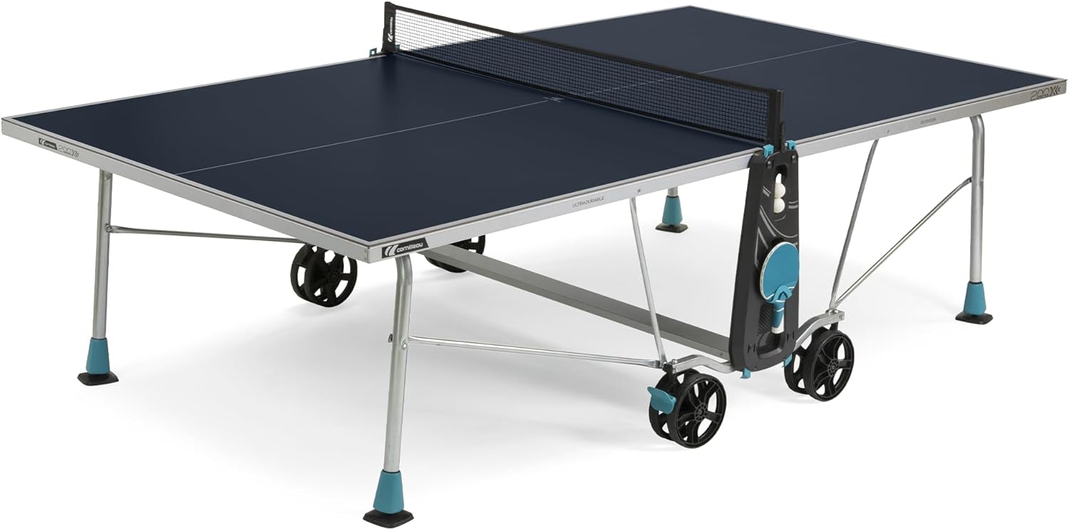 CORNILLEAU - Tavolo da ping pong da esterno 200 x esterno - Laminato 5 mm - FFTT - Compact Technology - SOFTMAT - Blu