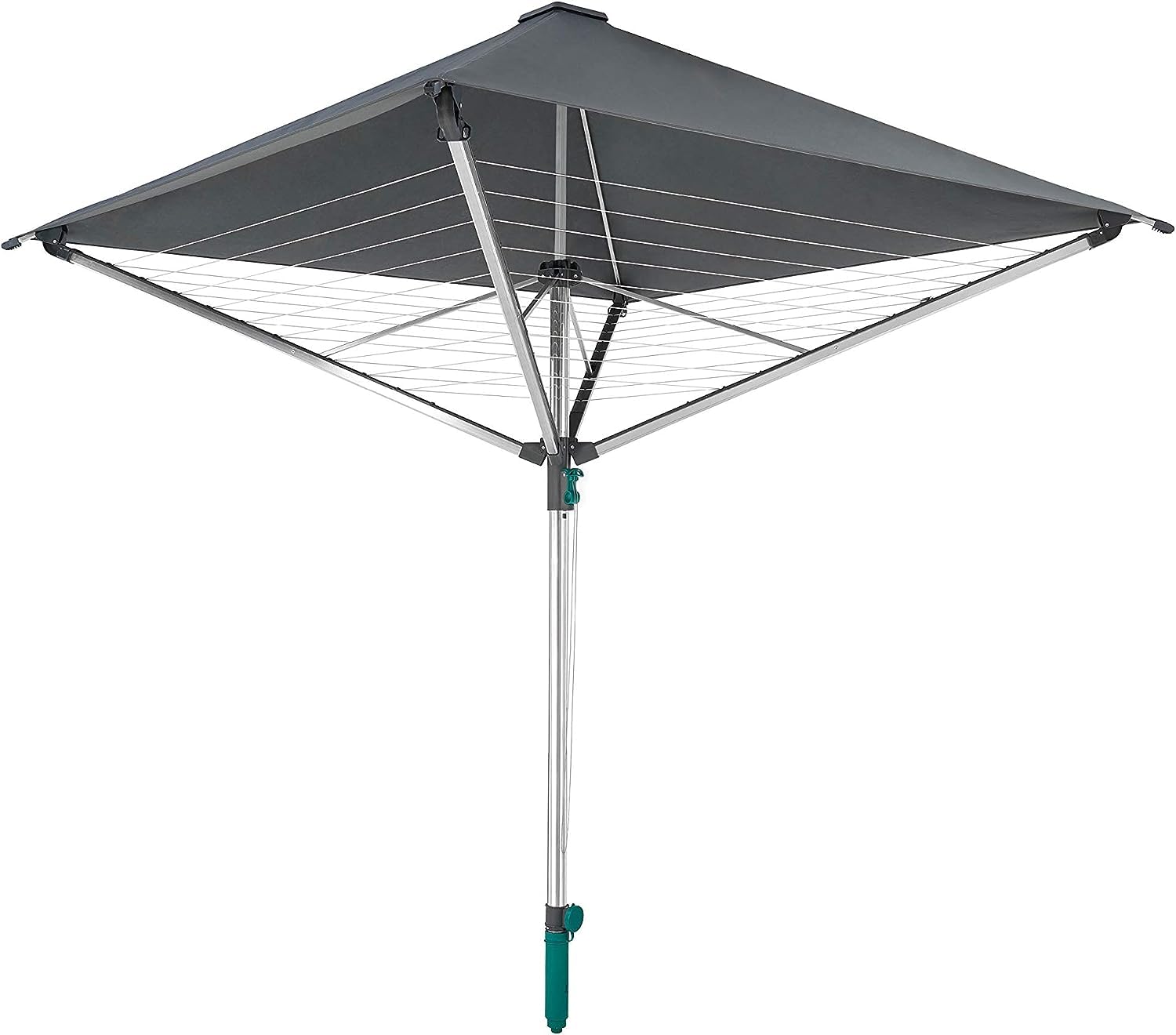 Leifheit Wäschespinne LinoProtect 400 mit Dach 40 m Leinenlänge Wäschetrockner für Garten und Balkon