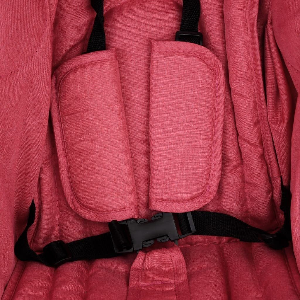 Kinder-Buggy aus Stahl, Leinen in Rot