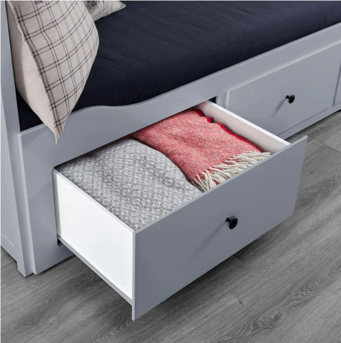 Letto divano IKEA HEMNES con 3 cassetti – Grigio, 80 x 200 cm, salvaspazio e versatile