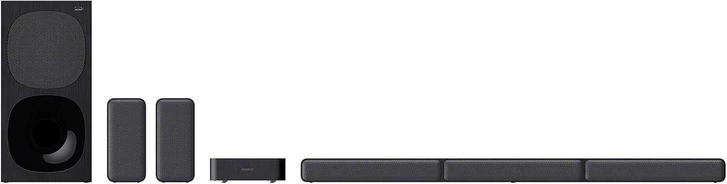HT-S40R - Soundbar per TV a 5.1 canali 600W Dolby Digital, Subwoofer cablato e Speaker posteriori wireless, connessione Bluetooth, Colore Nero