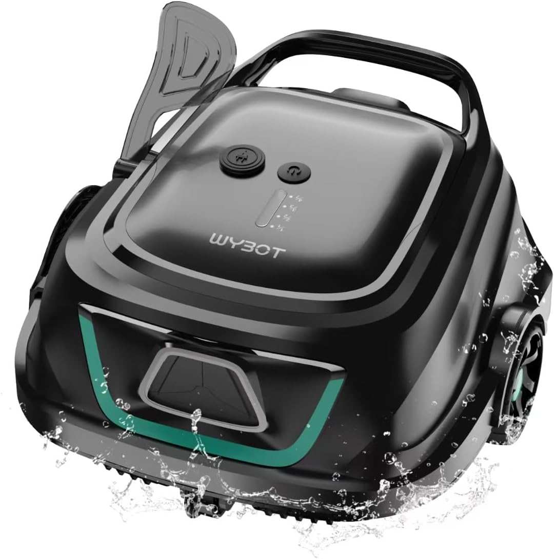 WYBOT Robot Piscina Professionale, Doppia Turbina Aspirazione Potente, 120 Minuti Autonomia, 100㎡ per Piscine Familiari, Soluzione Manutenzione Fondo,Verde Scuro