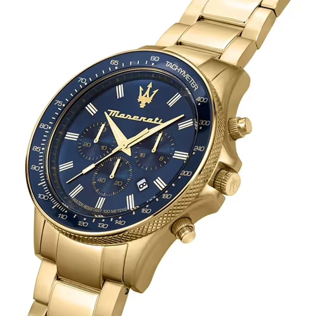 Orologio Maserati Sfida crono dorato con quadrante blu R8873640008