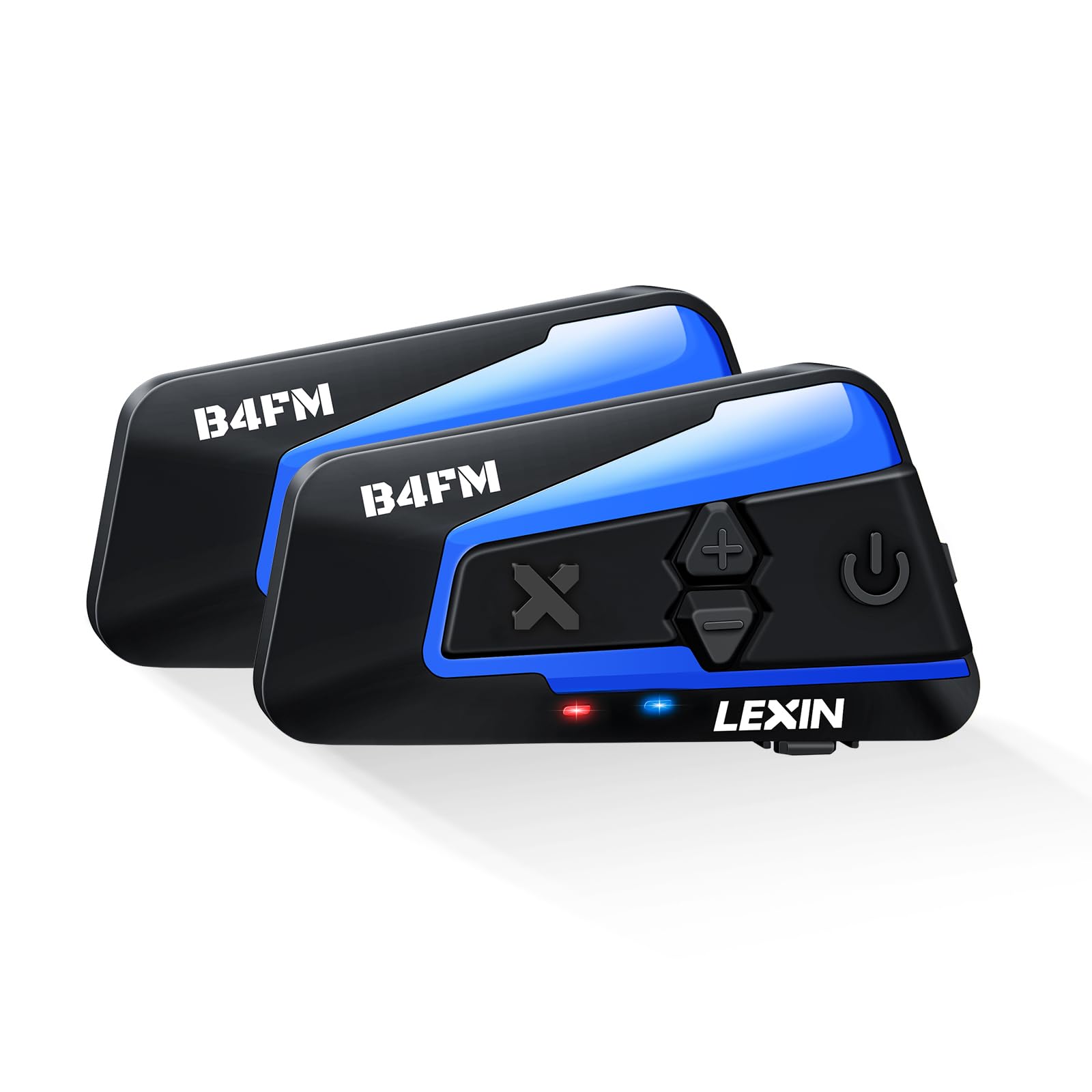 LEXIN B4FM Motorrad Bluetooth Headset für 10 Fahrer, 2000m, Gegensprechanlage, Musikteilen, Doppelpack