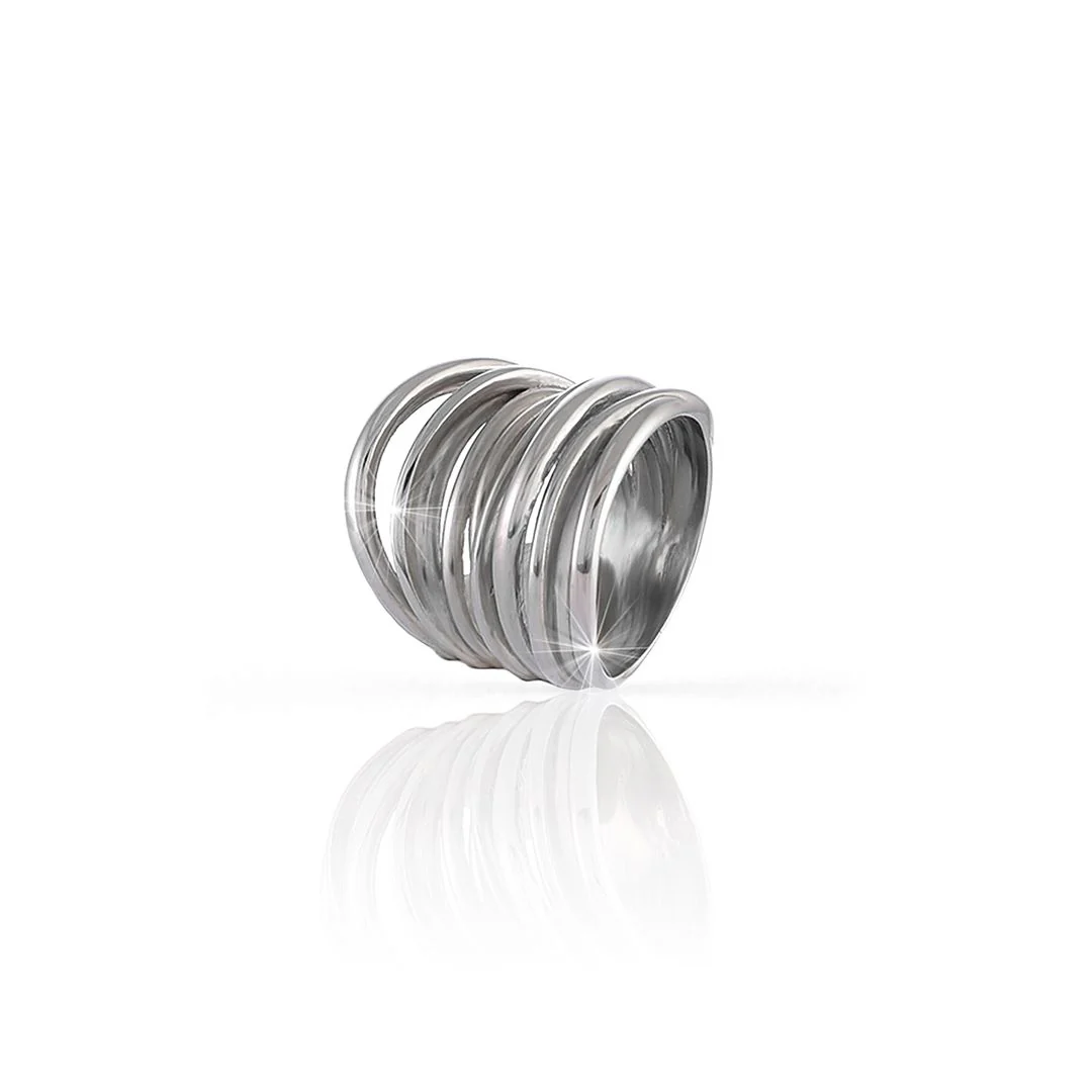 Anello Unoaerre 5560 a pi�� fili argento