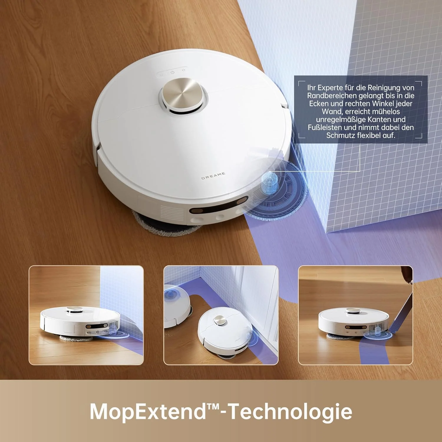 dreame L10s Pro Ultra Heat Saugroboter mit Wischfunktion, Automatische Moppreinigung mit heißem Wasser, Moppverlängerung, 7.000 Pa Saugkraft, Doppelte Mopp- und Bodenreinigung, Teppicherkennung
