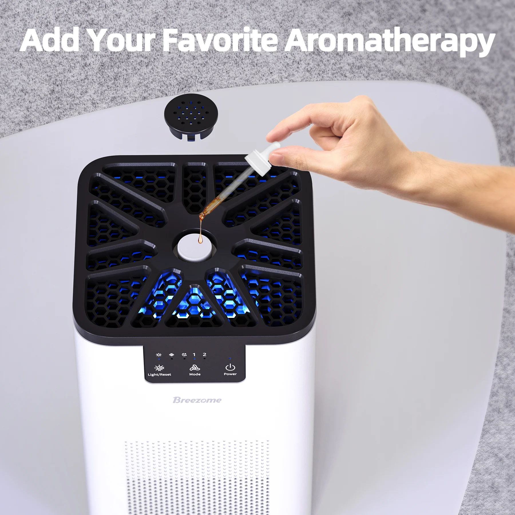 Purificatore d’Aria BREEZOME con Filtro True HEPA H13, Rimuove il 99,9% di Fumo e Polvere per Ambienti fino a 28 m² (300 piedi quadrati)