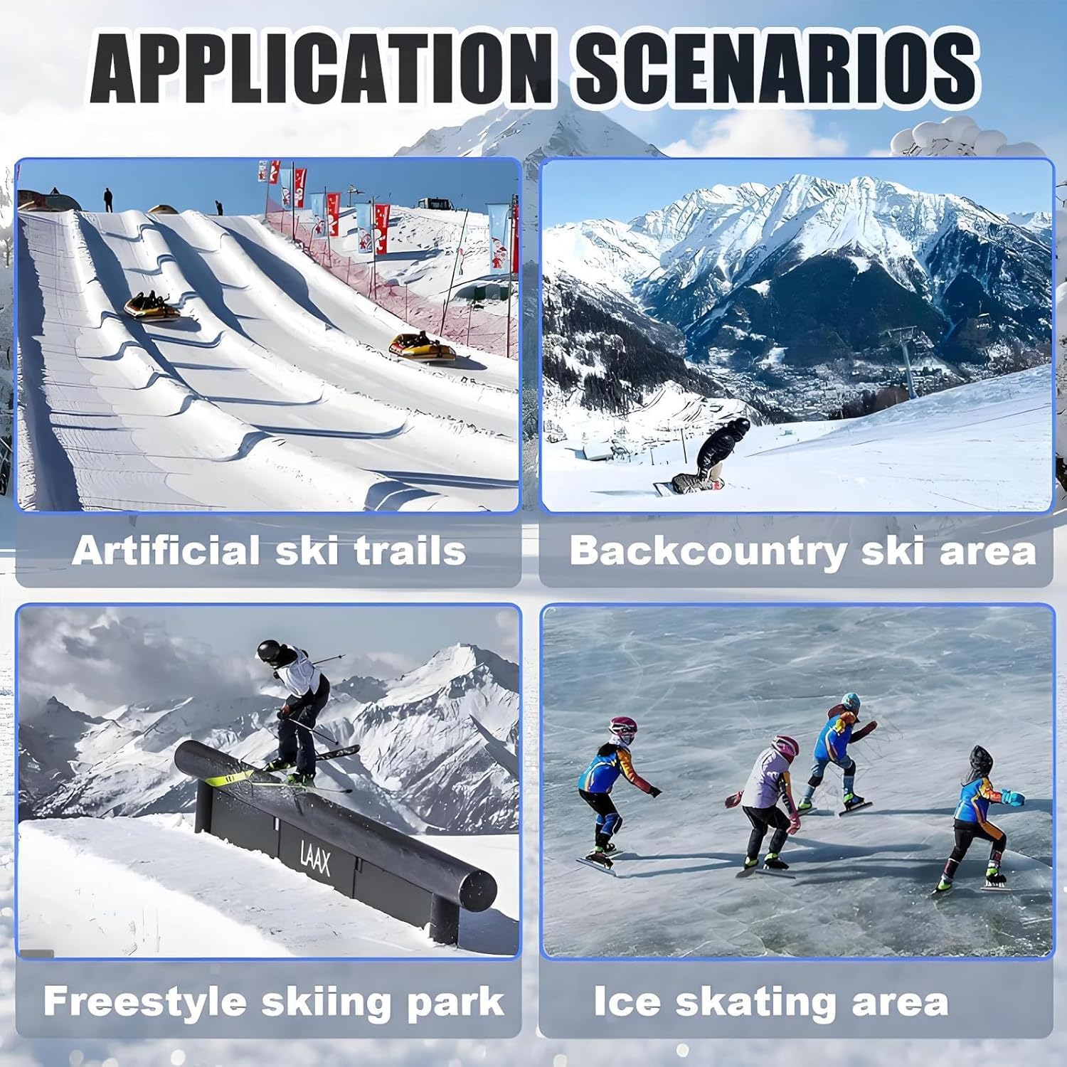 Snow Scooter mit 360° drehbaren Heckski & verstärktem Rahmen, All-Terrain Schlitten für Teenager und Erwachsene, 150 kg Tragkraft