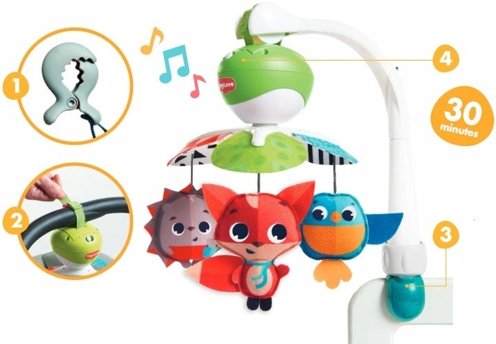 TINY LOVE Karuzelka 2w1 & klips, Zabawa na łące