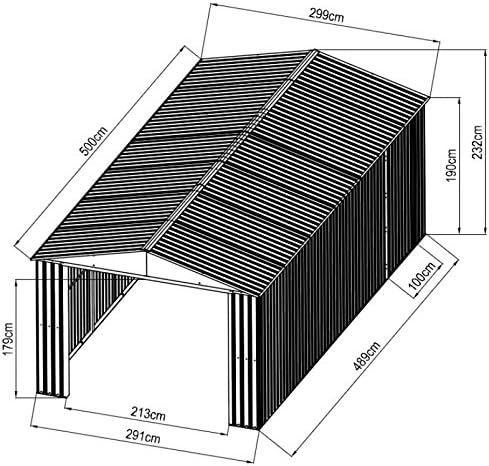 Italfrom Box Casetta Casette Rimessa Ripostiglio Garage Auto Giardino Zincata Verde Misura cm 500x300x232h - cod. [4535]
