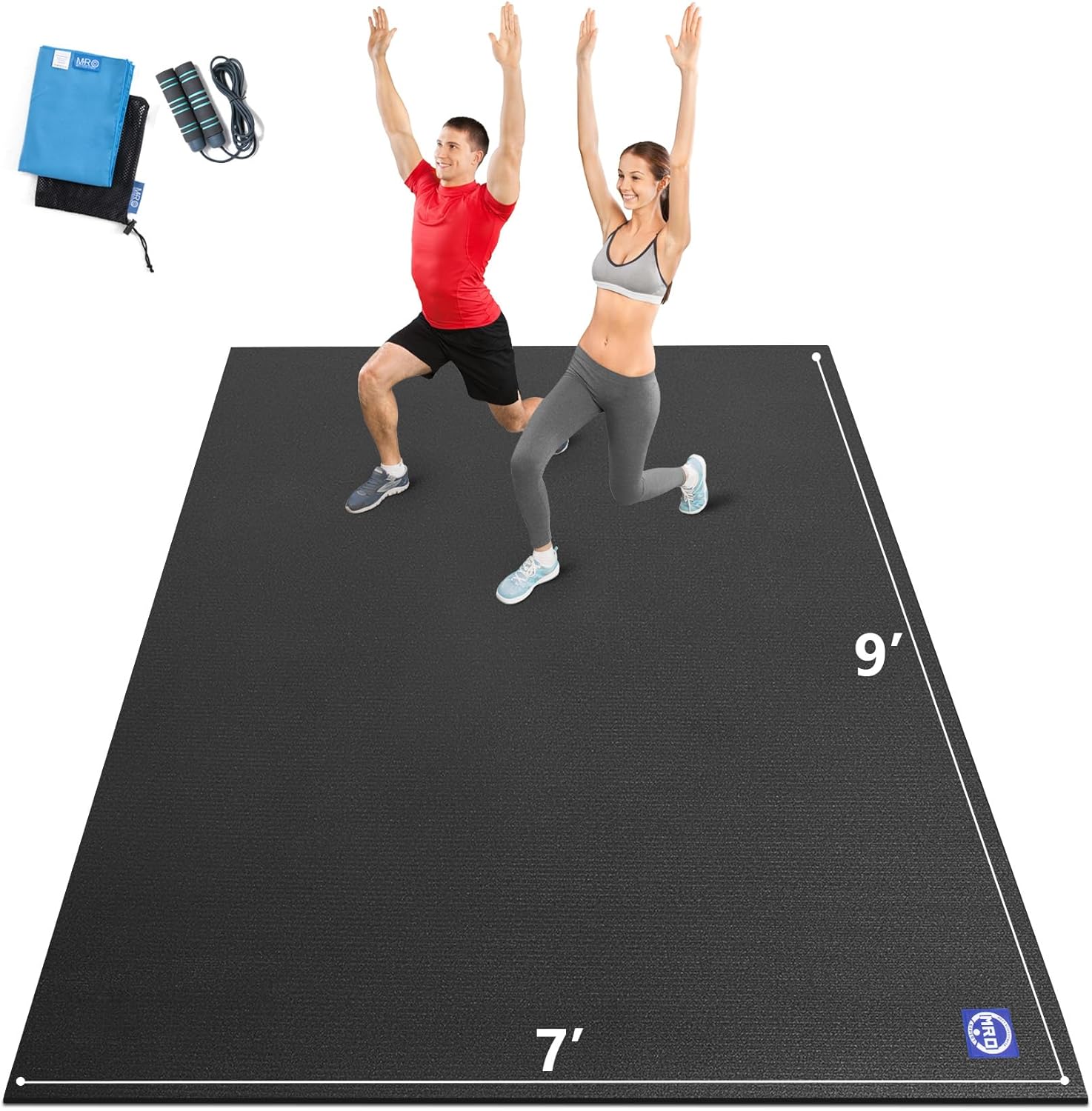 MRO Extra Large Exercise Mat 12'x7' Non-Slip Thick Home Gym