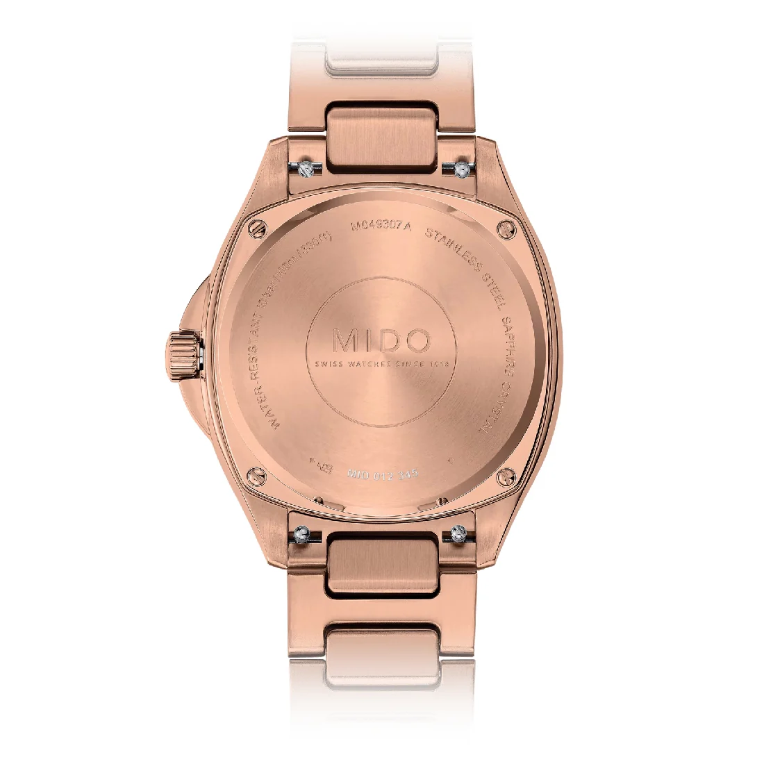 Orologio Mido Multifort Tv 35mm dorato rosa quadrante nero