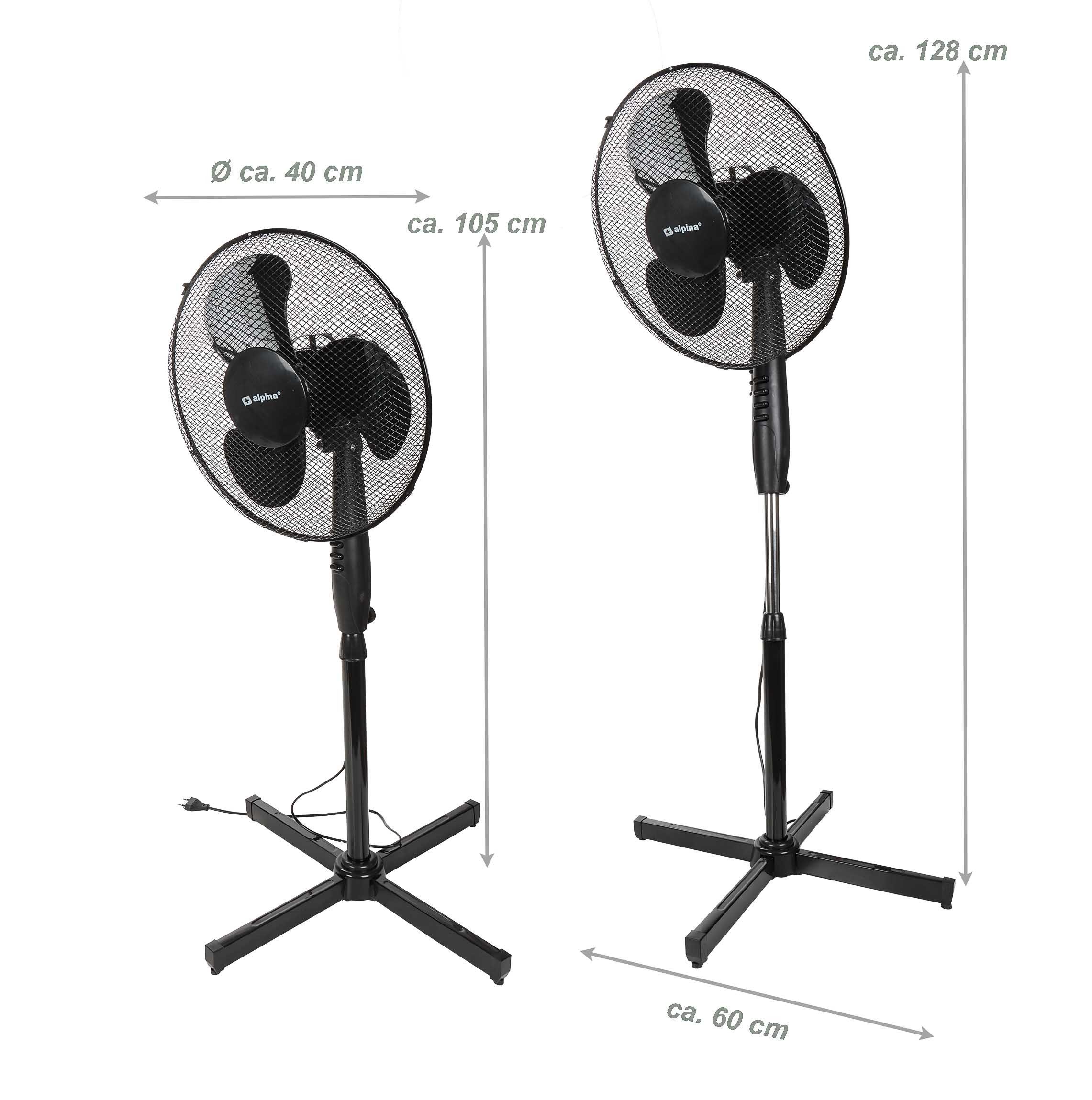 Standventilator höhenverstellbar von ca. 105 – 128 cm