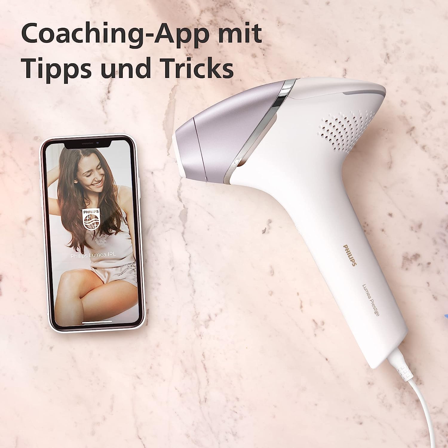 Philips Lumea IPL Haarentfernungsgerät 8000 Series – Haarentfernungsgerät mit SenseIQ Technologie, 4 Aufsätze und Satin Compact Korrekturtrimmer (Modell BRI949/00)