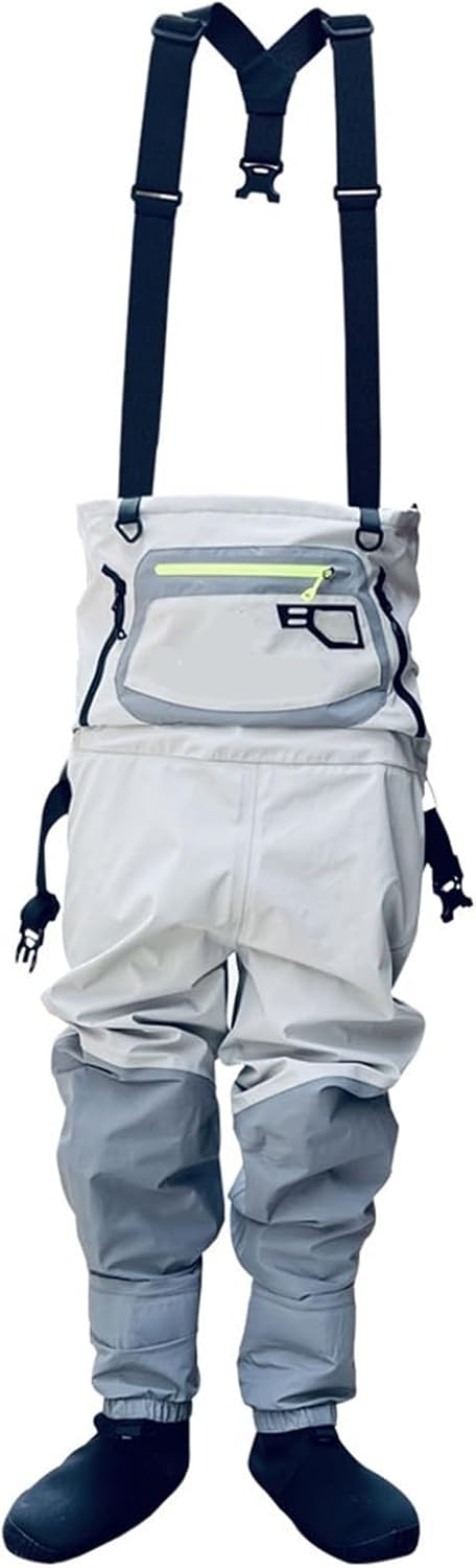 Atmungsaktive Angeln Stockingfoot Brust Taille Cabrio Wathose wasserdichte Neopren Boot Kajak Hüfte Waten Hosen for Männer & Frauen für Baustellen, Angeln, Bauernhöfe, Gärten