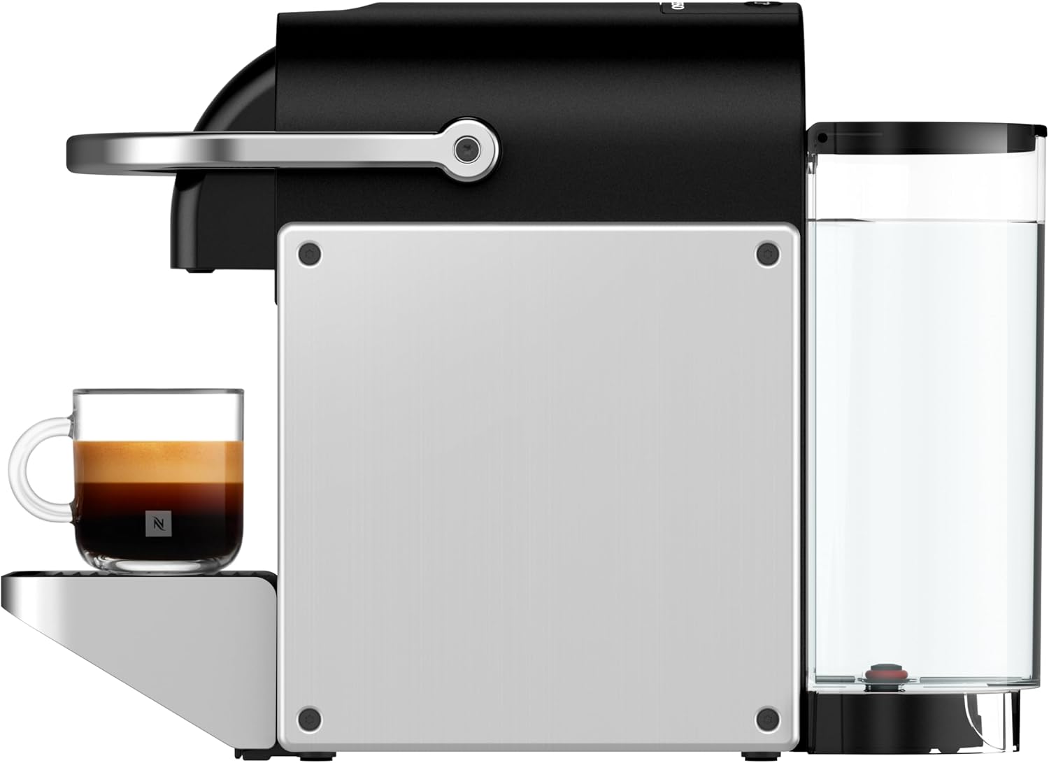 Nespresso De'Longhi Pixie EN127.S, Macchina da Caffè con Sistema Capsule Nespresso, Modalità ECO, Espresso e Caffè Lungo, Design Compatto, Pressione 19 Bar, 1260W, Silver