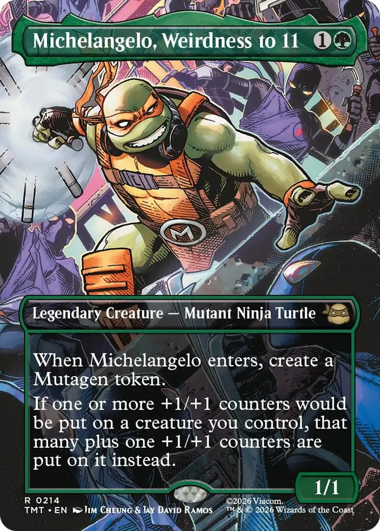 Michelangelo, Weirdness to 11 (Borderless) (214) (Teenage Mutant Ninja Turtles)