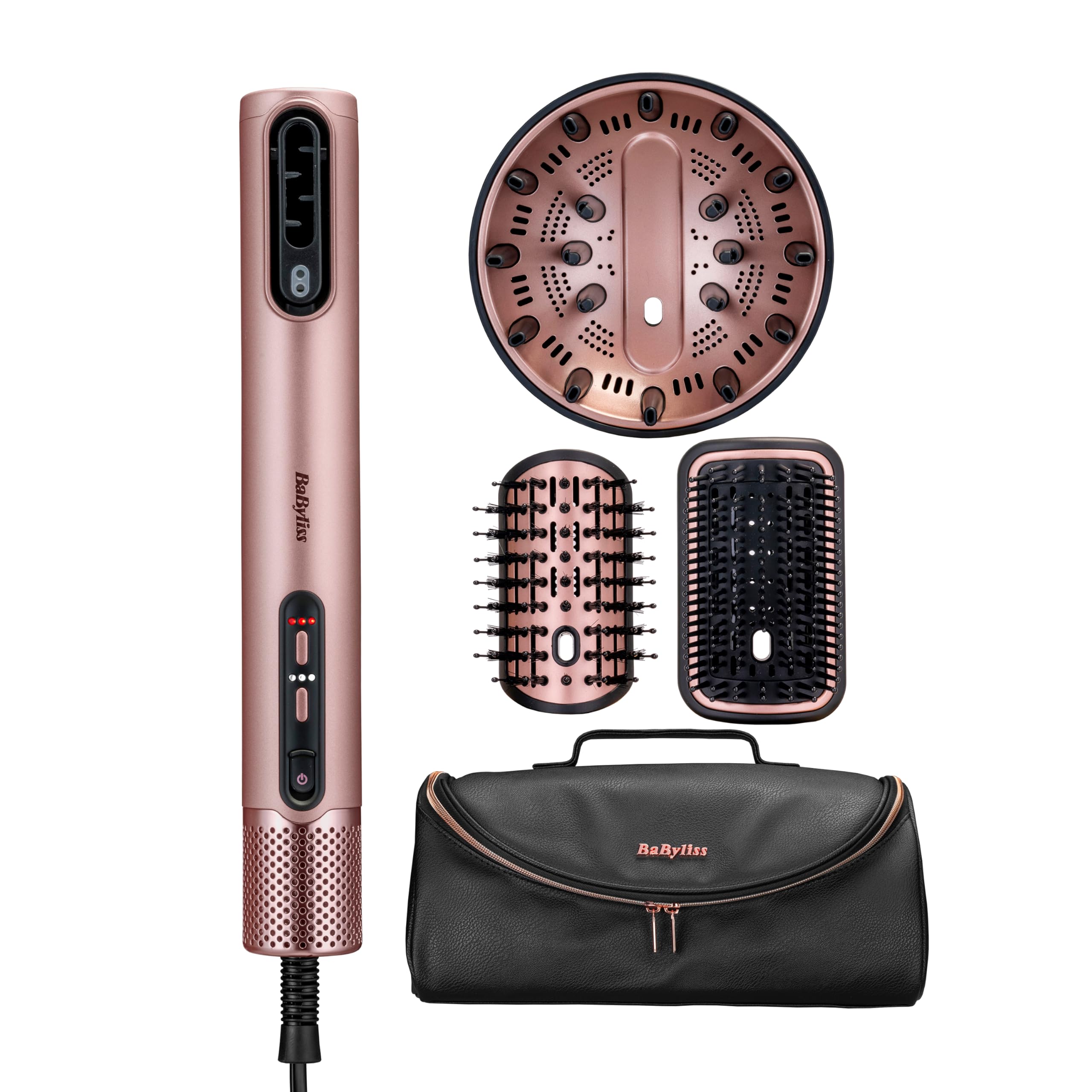 4-in-1 Haartrockner, Glätteisen und Styler mit Diffusor, 1600 Watt, Ionen-Technologie, 4 Temperaturstufen und Kaltstufe