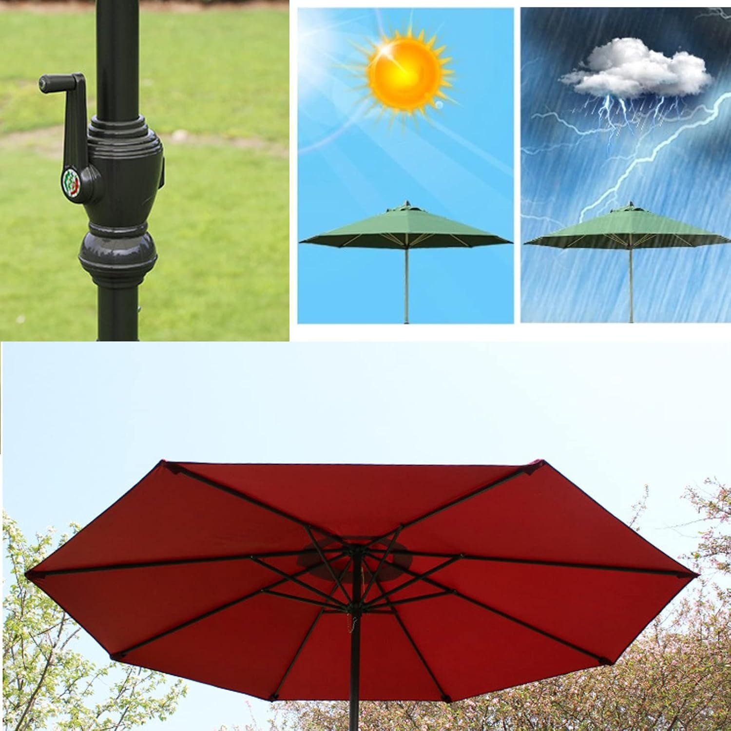 Sonnenschirmschutz, Strandschirm, rund, tragbar, Sonnenschutz, Windschutz, Outdoor-Tischschirm, Terrasse, Rasen und Garten, Garten-Terrassenschirm, Sonnenschirm good