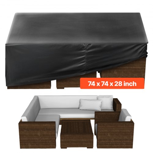 VEVOR Schutzhülle Abdeckplane für Terrassenmöbel 420D Wasserfest 188x188x71cm