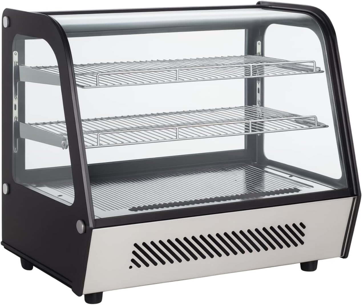 Générique Vetrina refrigerata da bancone 120 l, raffreddata ventilata, 0 / +12 °C, doppia vetrata, in acciaio inox, porte scorrevoli posteriori