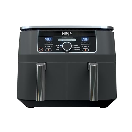 Ninja Foodi   AD150, 8 Quart, 6 in 1 DualZone Air Fryer, 2 Basket, Smart Finish & Match Cook, Air Fry, Roast, Bake, Reheat, Dehydrate, Dishwasher Safe, Family Size, Black : Home & Kitchen