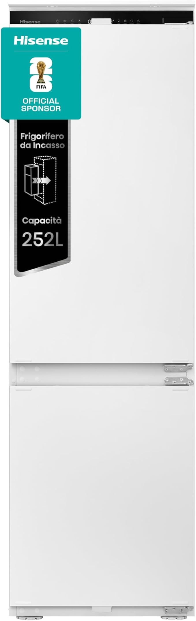 Hisense RI1P205NEWE - Doppia porta altezza 145cm, classe E, Statico, cavità 205lt, 1 cassetto, 39db (C), porte reversibili