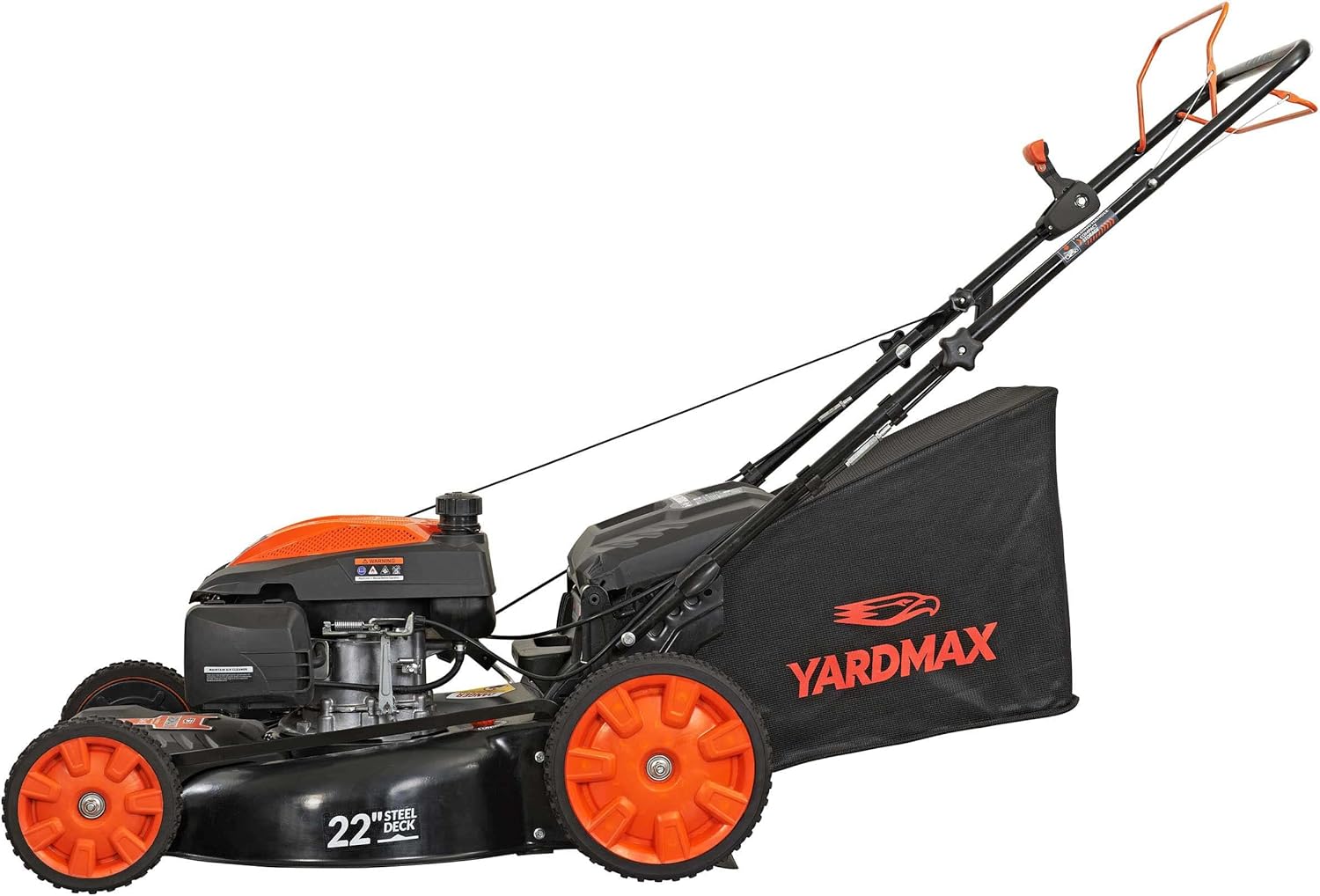 YARDMAX 22 in. 201cc Select PACE 6 Speed CVT High Wheel FWD 3-in-1 Gas Walk Behind Self Propelled Lawn Mower  Black (YG2860)
