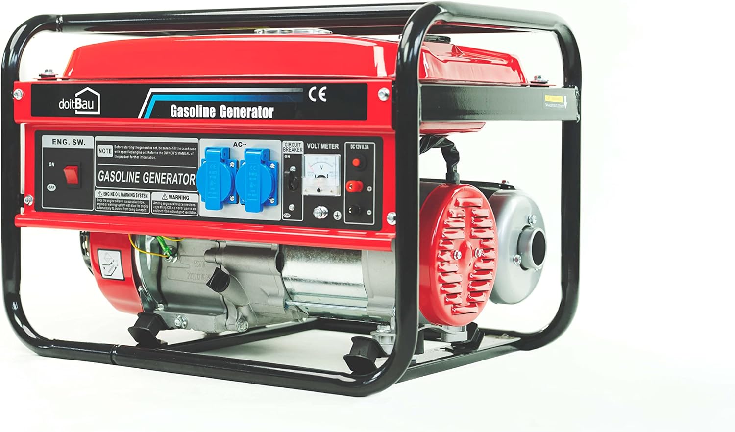 doitBau 3000 W BS3500 - Generatore di corrente a benzina con 3 KW di potenza massima e unità di emergenza 7 CV, 4 tempi AVR e protezione da sovraccarico con avviamento a fune