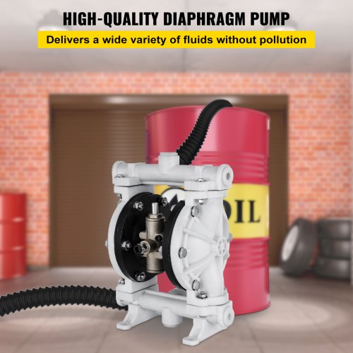 Luft-Doppelmembranpumpe 2.5 GPM 150℉ 1/2 Zoll Einlass und Auslass