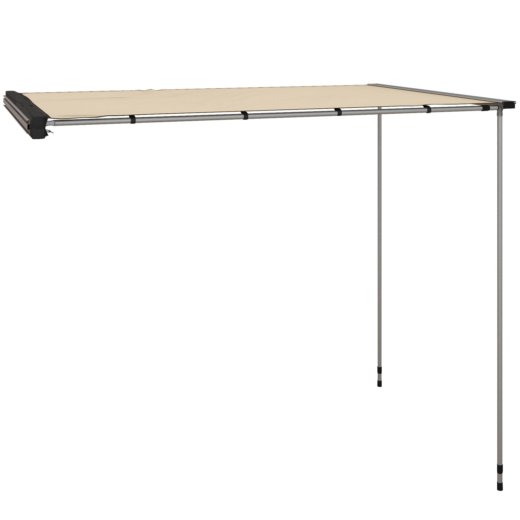 Outsunny Auto Tent Autodaktent Daktent, weerbestendig, 160 x 250 x 125-225 cm, Khaki