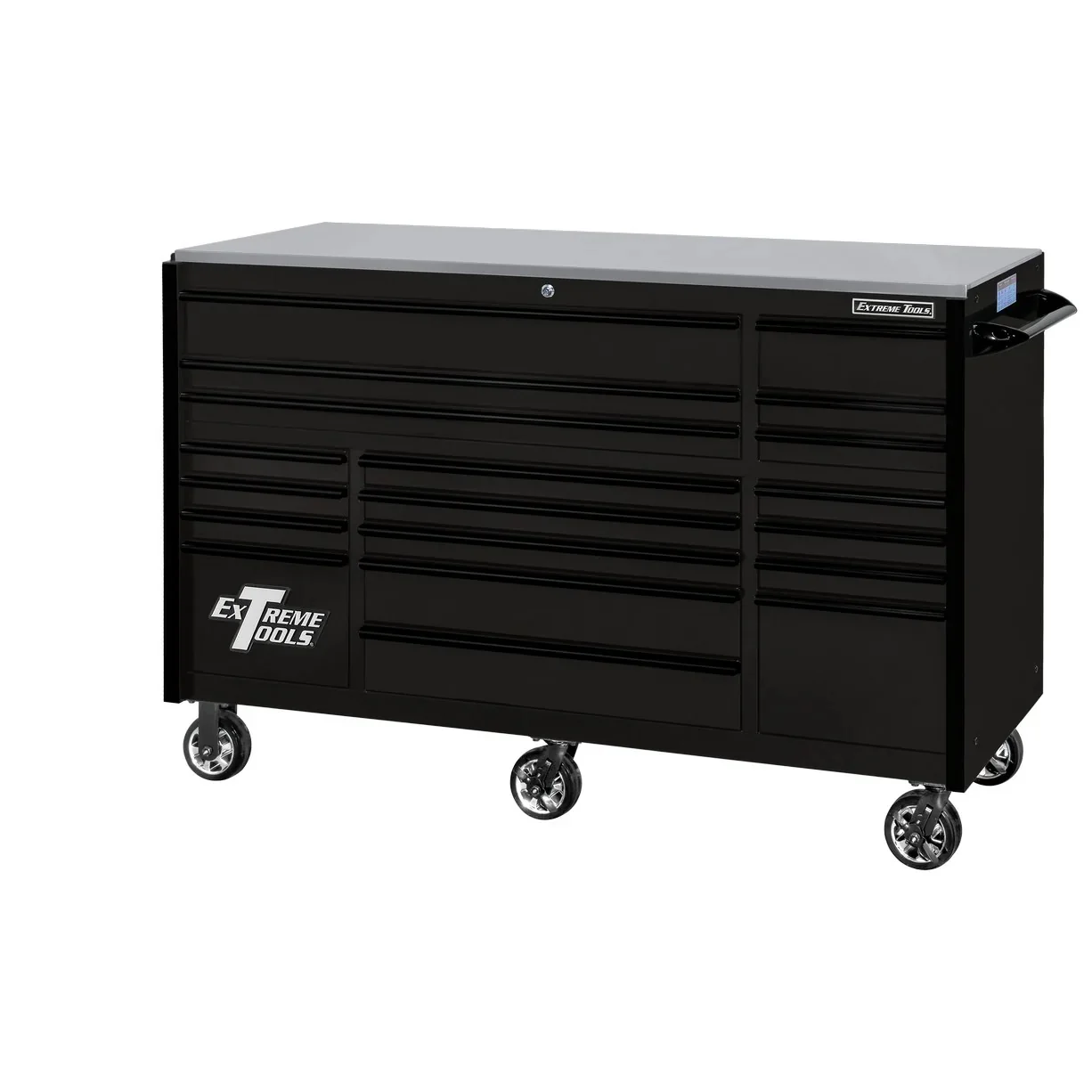 Extreme Tools RX250 Series 72-inch x 30-inch Rolling Cart �C 19 Drawers �C 250 lb Drawer Slides
