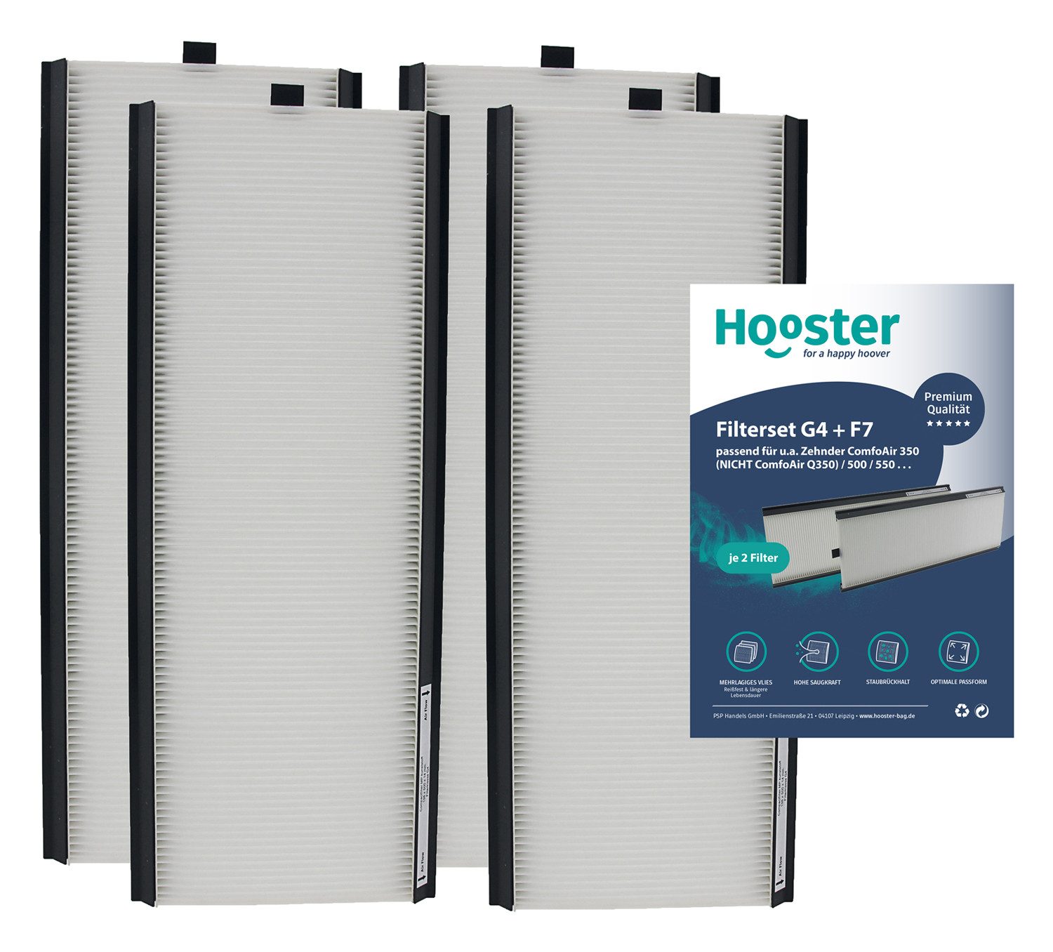 Luftfilter Hooster 2 Filtersets passend für Zehnder ComfoAir 350