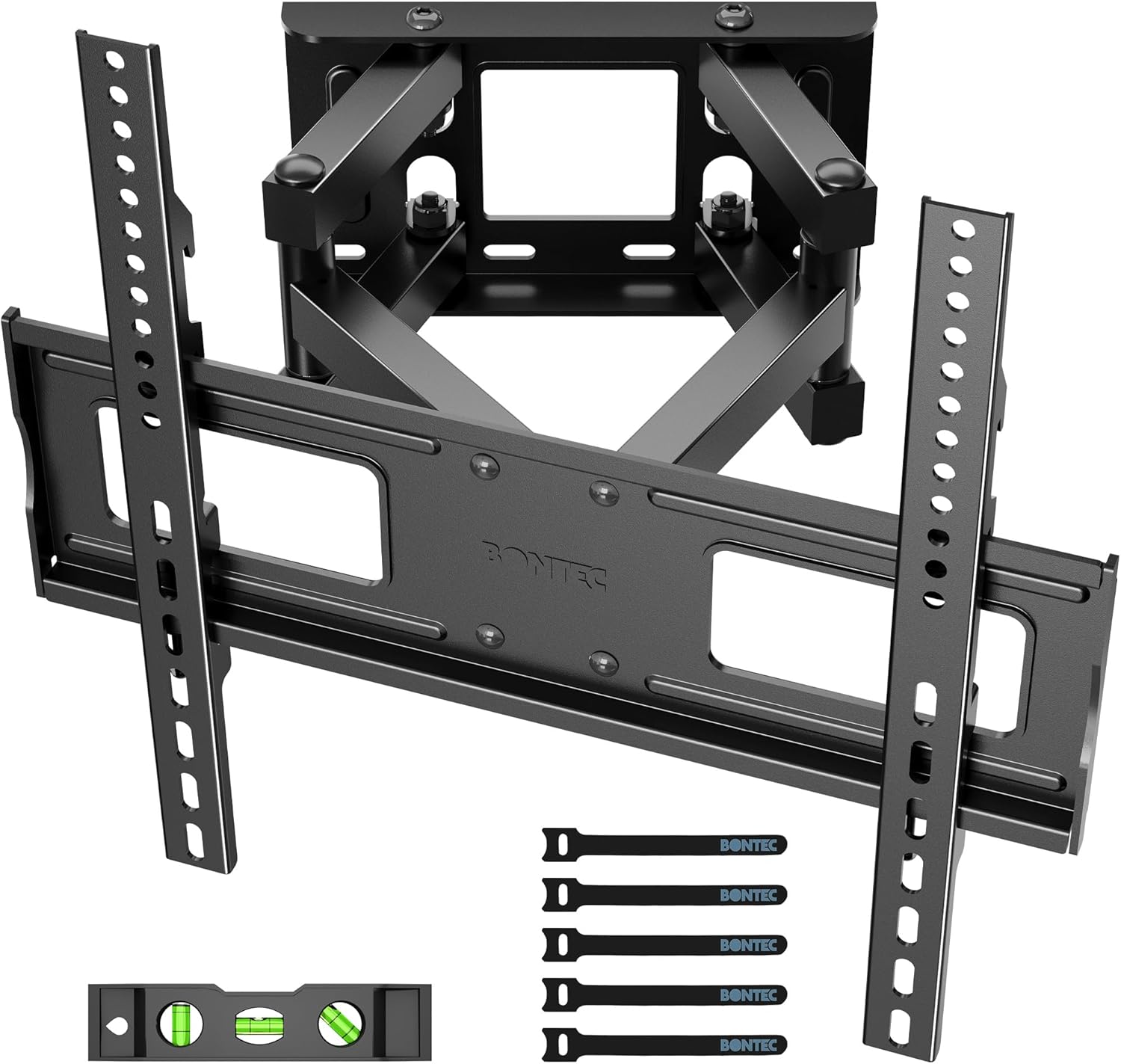 BONTEC Supporto da Parete per TV al Plasma LED LCD Piatti e Curvi 23-70 inch, Inclinazione Girevole Staffa con Doppio Braccio Peso fino a 45kg, Max VESA 400x400mm,con Fascette per Cavi