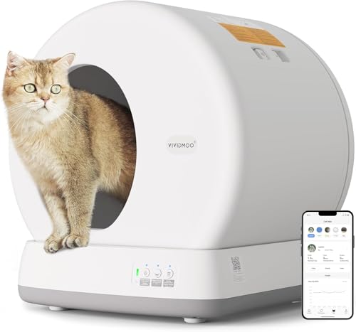 VIVIDMOO Lettiera Autopulente Per Gatti, Ultra Grande 57,6L, Lettiera Intelligente Automatica con Ideale per Multi Gatto, Isolamento Odori/Comando APP : Amazon.it: Prodotti per animali domestici