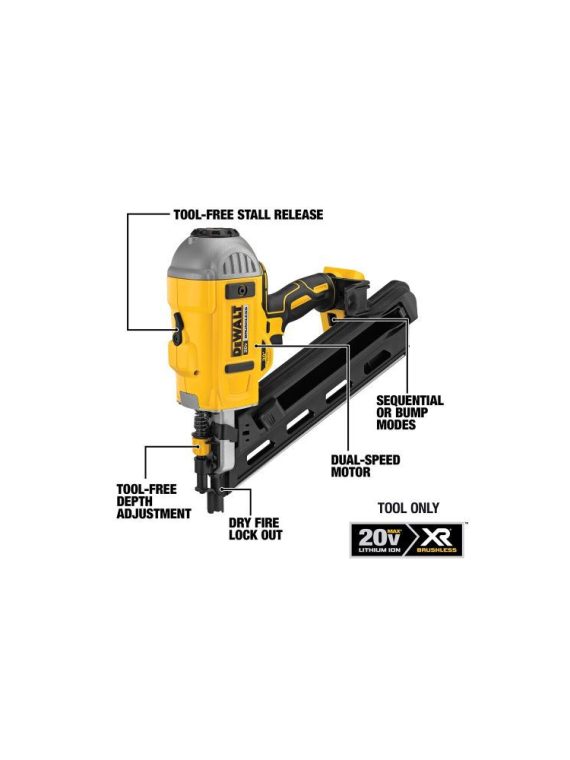 DW 20 V MAX XR Brushless Dual Speed Nailer (Tool Only) DCN692B from DW