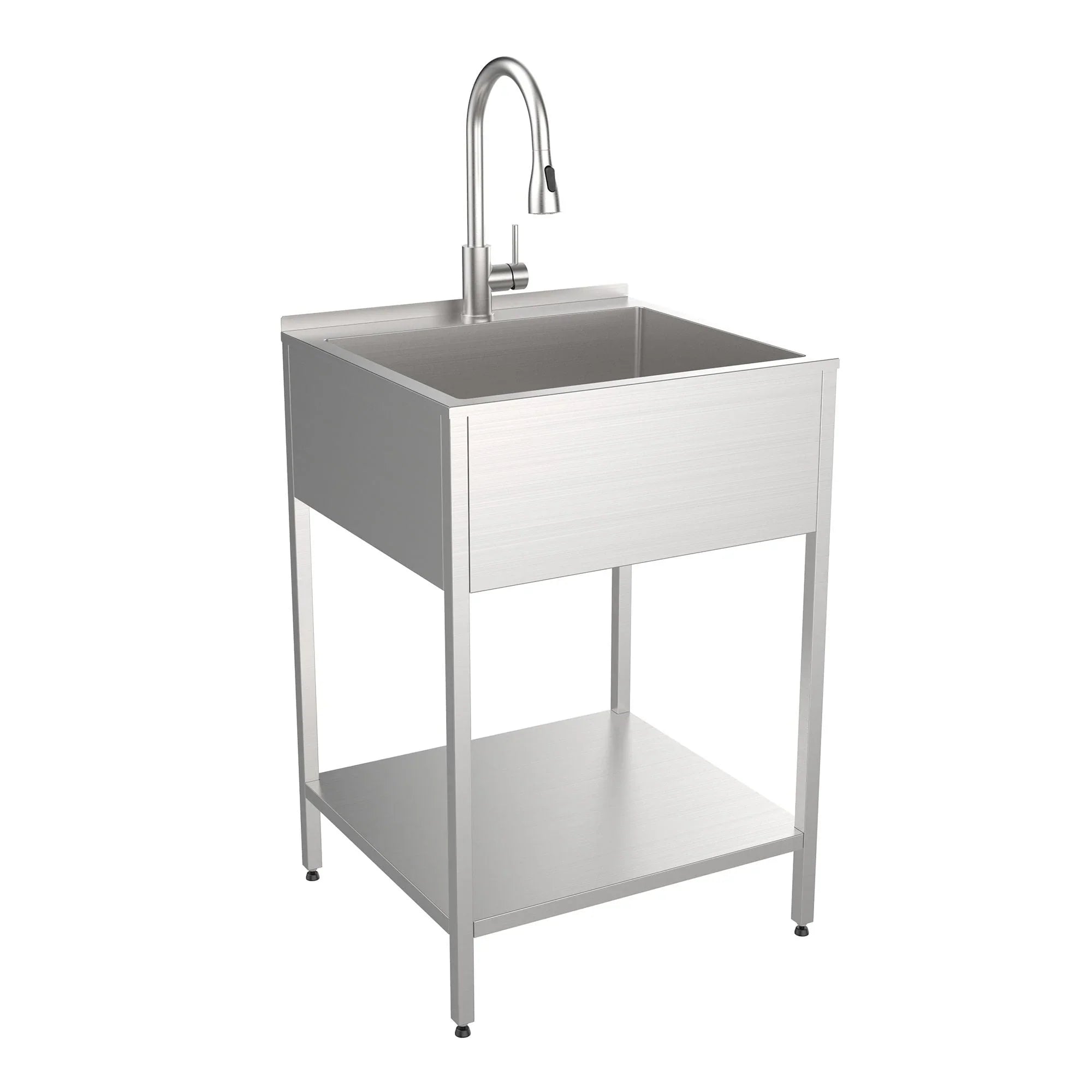 Transolid EWS-2422S 24-in W x 22-in D x 35-in H Stainless Steel Laundry Sink and Wash Stand - 24-in x 22-in