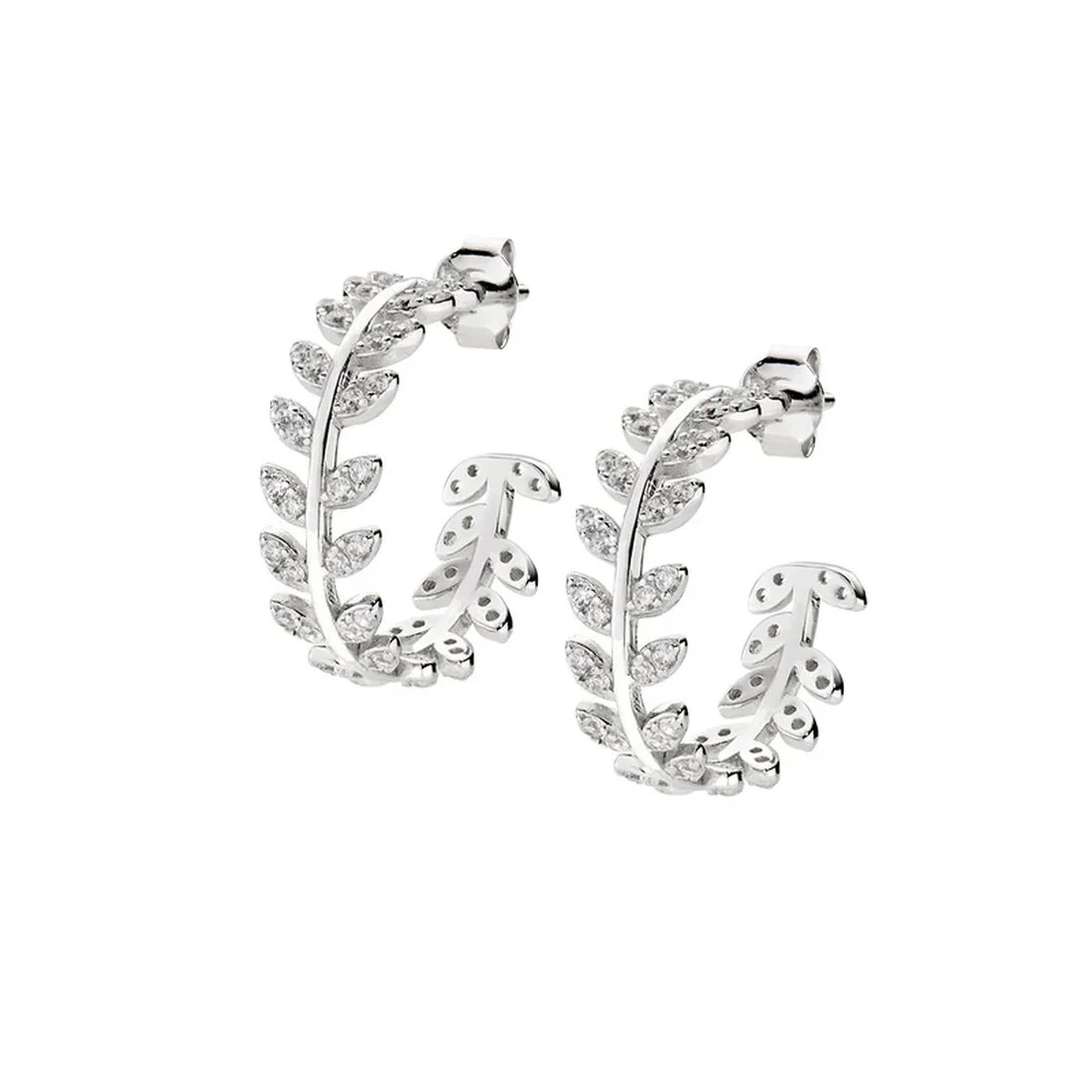 Orecchini Amen a croce foglie d'olivo con zirconi EOLBBZ