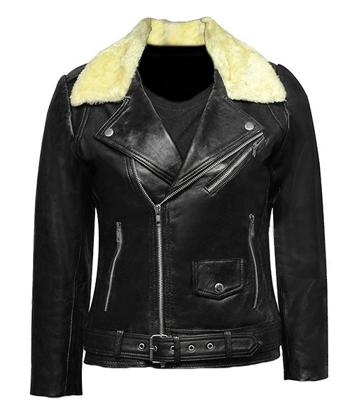 Helen Womens Shearling Bikers Jacket