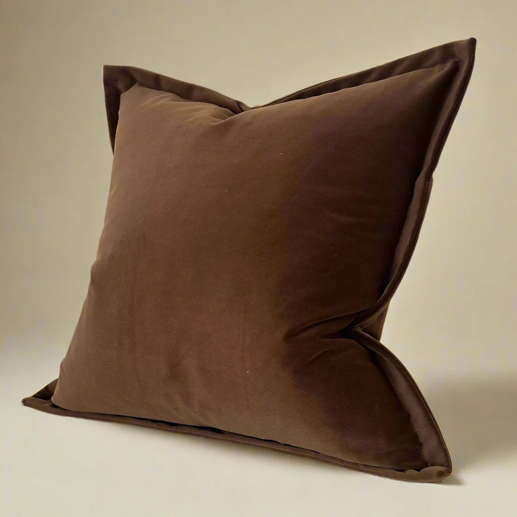 Dark Brown Cushion 45x45cm �C Feather-Filled