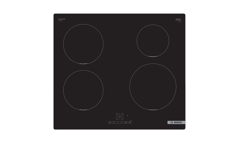 Induktionskochfeld PUE611BB5E mit 4 Kochzonen 592 x 522 mm Glaskeramik schwarz Timer Sicherheitsverriegelung